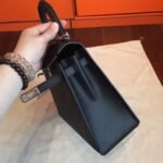 Black Epsom Fake Hermes Kelly 25cm Sellier Structured Purse - Image 3