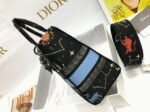Dior Lady D-Lite Medium Bag Faux in Black Pixel Zodiac Embroidery - Image 4