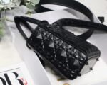 Dior Small Lady Dior My ABCDior Bag Fake in Black Calfskin with Diamond Motif - Image 3