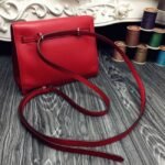 Red Swift Leather Fake Hermes Kelly Danse Chic Handbag - Image 2