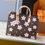 LV X TM Monogram Canvas Onthego MM With Cherry Blossom
