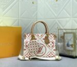 Louis Vuitton LV By The Pool Monogram Tiles Canvas Onthego PM Tote In Coral