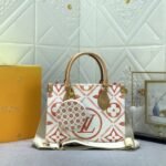 Louis Vuitton LV By The Pool Monogram Tiles Canvas Onthego PM Tote In Coral