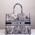 Dior Large Book Tote Bag Fake in Toile de Jouy Carnivora Motif - Image 6