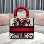 Dior Lady D-Lite Medium Bag Replica in White Multicolor Cupidon Embroidery - Image 3