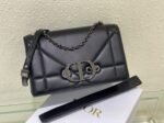 Dior 30 Montaigne Chain Bag with Handle Fake in Black Lambskin - Image 3
