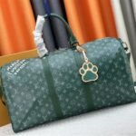 Louis Vuitton Monogram Heritage Canvas Keepall Bandouliere 50 In Green