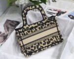Dior Mini Book Tote Bag Knockoff in Beige Multicolor Mizza Embroidery - Image 5