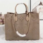 Louis Vuitton Monogram Empreinte Giant Onthego GM Tote In Beige