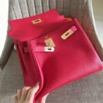 Red Clemence Fake Hermes Kelly Retourne 32cm Vibrant Purse - Image 2