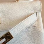 White Clemence Imitation Hermes Kelly Retourne 28cm Chic Tote - Image 7