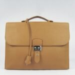 Brown Calf Leather Fake Hermes Sac A Depeches 38cm Briefcase