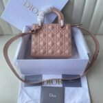 Dior Small Lady Dior My ABCDior Bag Fake in Pink Calfskin with Diamond Motif - Image 3
