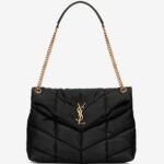 Saint Laurent Puffer Medium Chain Bag Black Lambskin