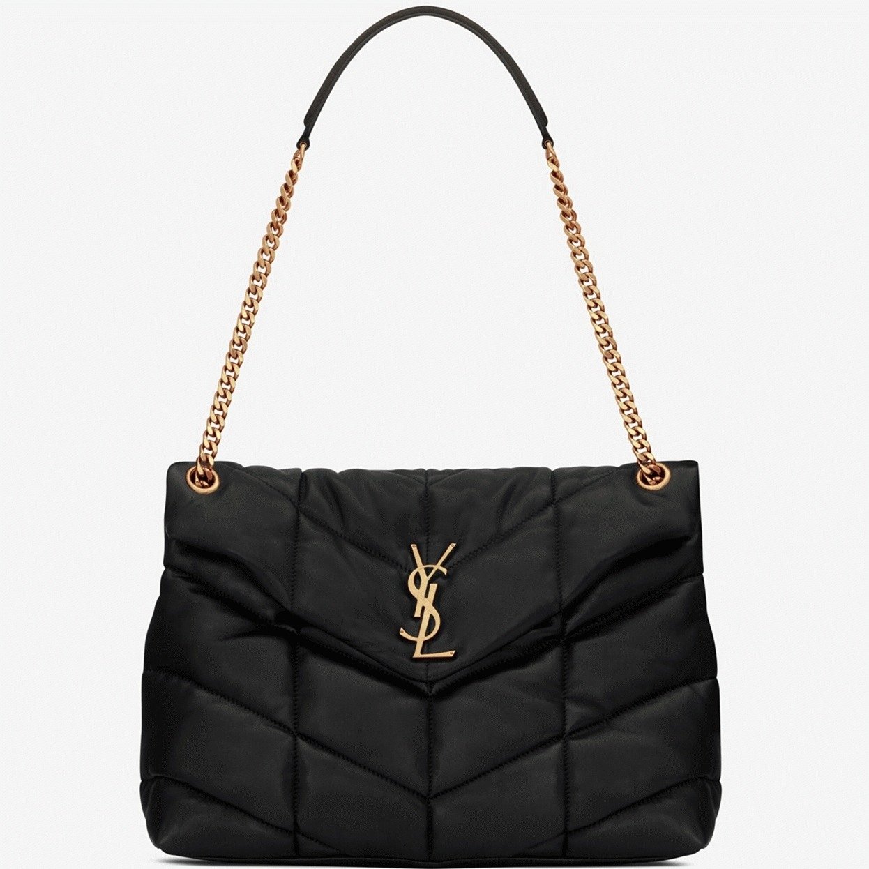 A40402B8-FFD3-F74F-6A22-A3998EC3094B.jpg Saint Laurent Puffer Medium Chain Bag Black Lambskin - Image 1