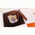 Fake Hermes H-shaped belt buckle in brown - Image 8