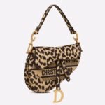 Dior Saddle Bag Replica in Beige Multicolor Mizza Embroidery