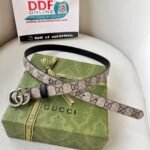 WIDE LEATHER BELT WITH DOUBLE G BUCKLE - Image 4