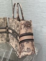 Dior Large Book Tote Bag Fake in Powder Pink Jardin Botanique Embroidery - Image 9
