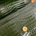 Fake Saint Laurent Sunset Medium Chain Bag Green Crocodile-embossed Leather - Image 5