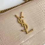 Fake Saint Laurent Sunset Medium Chain Bag Beige Crocodile-embossed Leather - Image 11