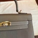 Etoupe Epsom Knockoff Hermes Kelly Sellier 28cm Elegant Classic Purse - Image 4