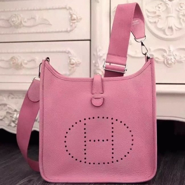 A558FBA1-38E3-9692-D2FD-C1651A8EA409.jpg Pink Evelyne III PM Bag Replica Designer Hermes Crossbody - Image 1