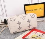 Louis Vuitton Bicolor Monogram Empreinte Leather Speedy Bandouliere 25 Handbag In Cream And Bois De Rose Pink - Image 4