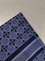 Dior Large Book Tote Bag Knockoff in Blue Cannage Embroidered Velvet - Image 4