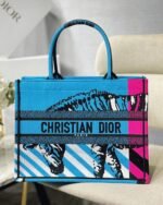Dior Medium Book Tote Bag Fake in Blue D-Jungle Pop Embroidery - Image 5