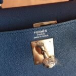 Blue Agate Clemence Fake Hermes Kelly Retourne 28cm Tote - Image 4