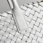 Top Quality Replica Bottega Veneta Cabat Mini Bag In White Intrecciato Lambskin - Image 4