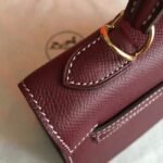 Bordeaux Epsom Imitation Hermes Kelly 25cm Elegant Purse - Image 5