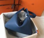 Copy Hermes Lindy 30cm bag in blue agate shade - Image 8
