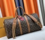 Louis Vuitton Monogram Dust Canvas Keepall Bandouliere 50 In Brown - Image 2