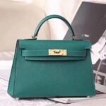 Malachite Epsom ReplicaLuxury Hermes Kelly 20cm Handbag