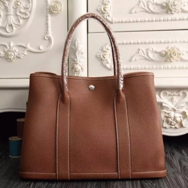 A6A07BAA-6809-0CC7-C311-8C2969E3E37D.jpg Brown Knockoff Hermes Garden Party 36cm Practical Canvas Tote - Image 1