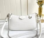 Louis Vuitton Epi Leather Easy Pouch On Strap In Quartz White