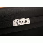 Black knockoff Hermes Kelly Longue wallet - Image 4