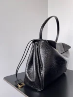 Knockoff Balenciaga Rodeo Large Bag Black Crocodile Embossed Calfskin - Image 8