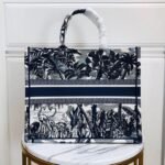 Dior Large Book Tote Bag Replica in Blue Palm Tree Toile de Jouy Embroidery - Image 8