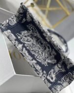Dior Small Book Tote Bag Knockoff in Blue Toile de Jouy Reverse Embroidery - Image 8
