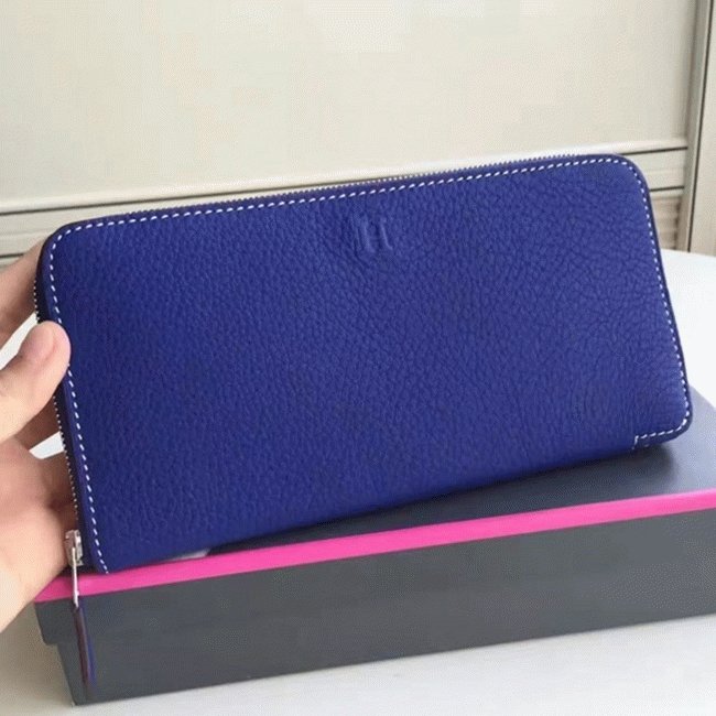 A80DA2C5-85B6-F86E-1871-2E200014E301.jpg Blue Electric Top Replica Hermes Wallet Azap Zipped - Image 1