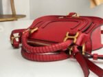 Red Grained Leather Chloe Marcie Mini Double Handle Fake Bag - Image 4