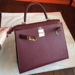 Bordeaux Epsom Copy Hermes Kelly Sellier 28cm Premium Handbag - Image 4