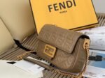Top Quality Fendi Baguette Chain Midi Bag In Taupe - Image 6