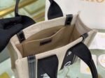 Top Quality Replica Chloe Small Woody Tote Bag in Canvas with Black Leather Strips - Image 7