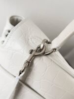 Knockoff Balenciaga Rodeo Large Bag White Crocodile Embossed Calfskin - Image 7
