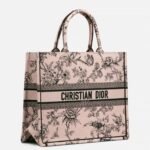 Dior Large Book Tote Bag Fake in Powder Pink Jardin Botanique Embroidery