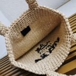 Prada Small Crochet Tote Bag Knockoff in Beige Raffia-effect Yarn - Image 8